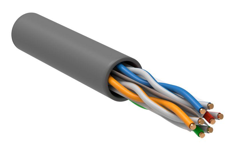 Кабель витая пара U/UTP кат.6 4х2х23AWG solid CU LSZH сер. 305м (м) ITK 