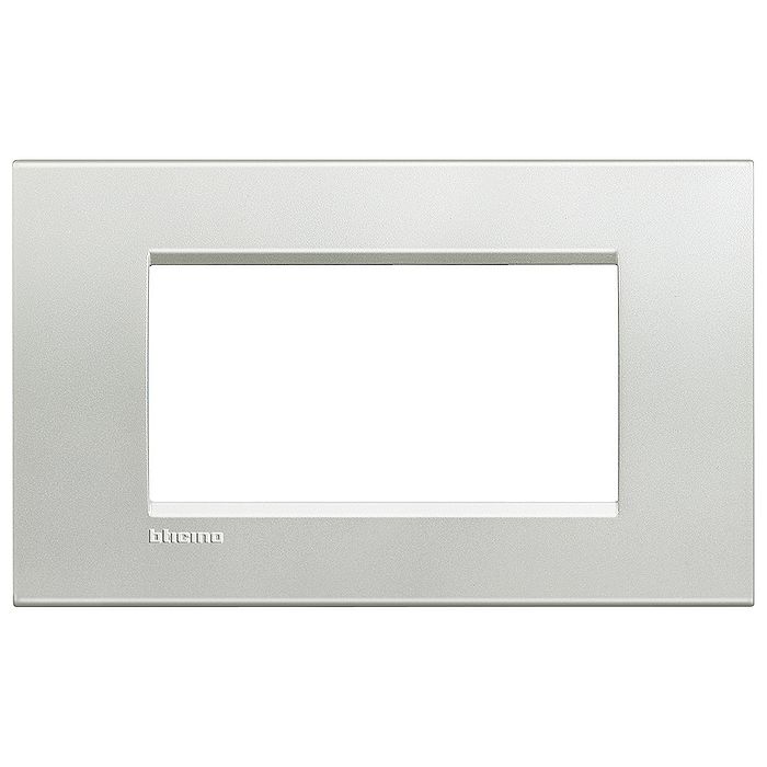 Рамка 4 модуля BTicino LIVING LIGHT, серебристый, LNA4804AG