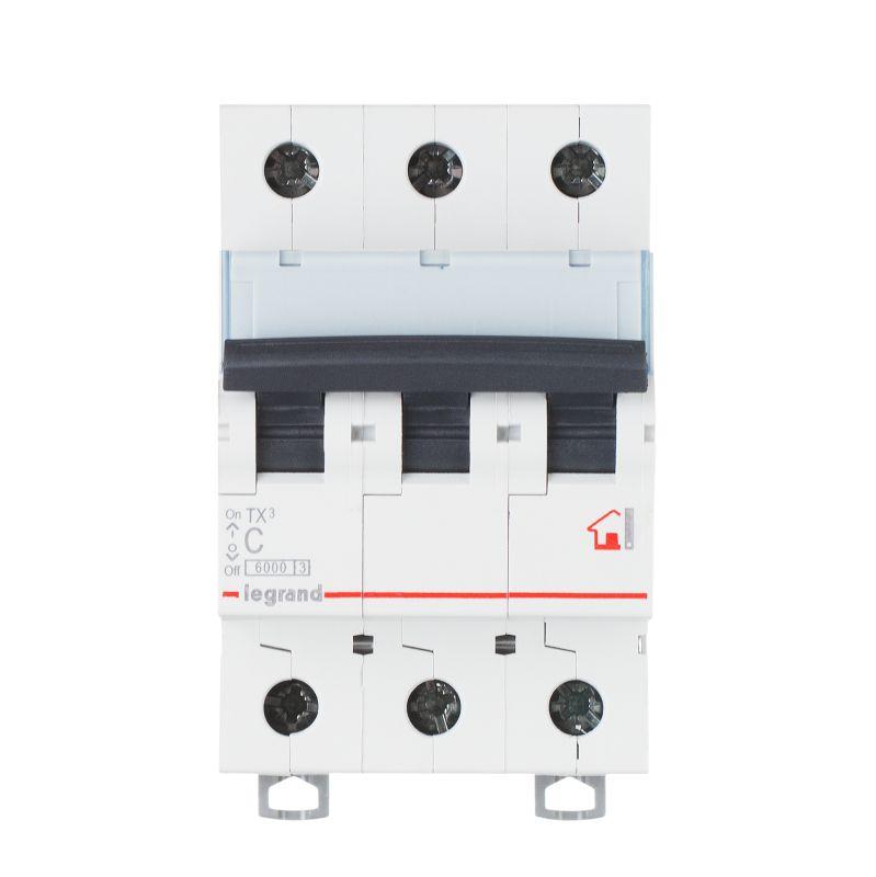 Выключатель автоматический модульный 3п C 6А 6кА TX3 6000 3мод. 400В Leg 404053