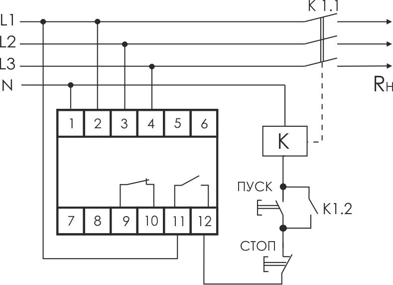 Реле напряжения CP-731 (трехфазный; микропроцессорный; контроль верхнего и нижнего значений напряжения; контроль асимметрии; чередования фаз; монтаж на DIN-рейке 35мм 3х400/230+N 2х8А 1Z 1R IP20) F&F EA04.009.005