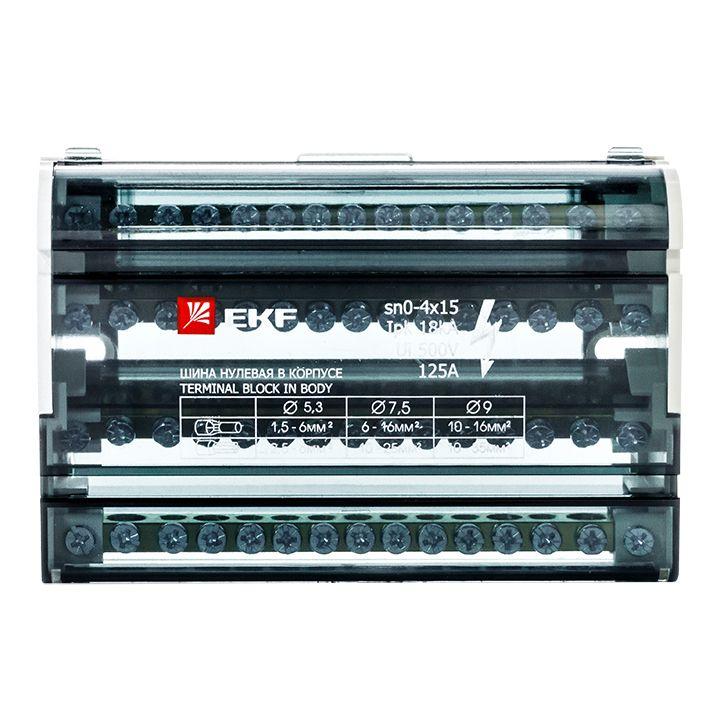 Шина нулевая в корпусе 4х15 EKF sn0-4x15