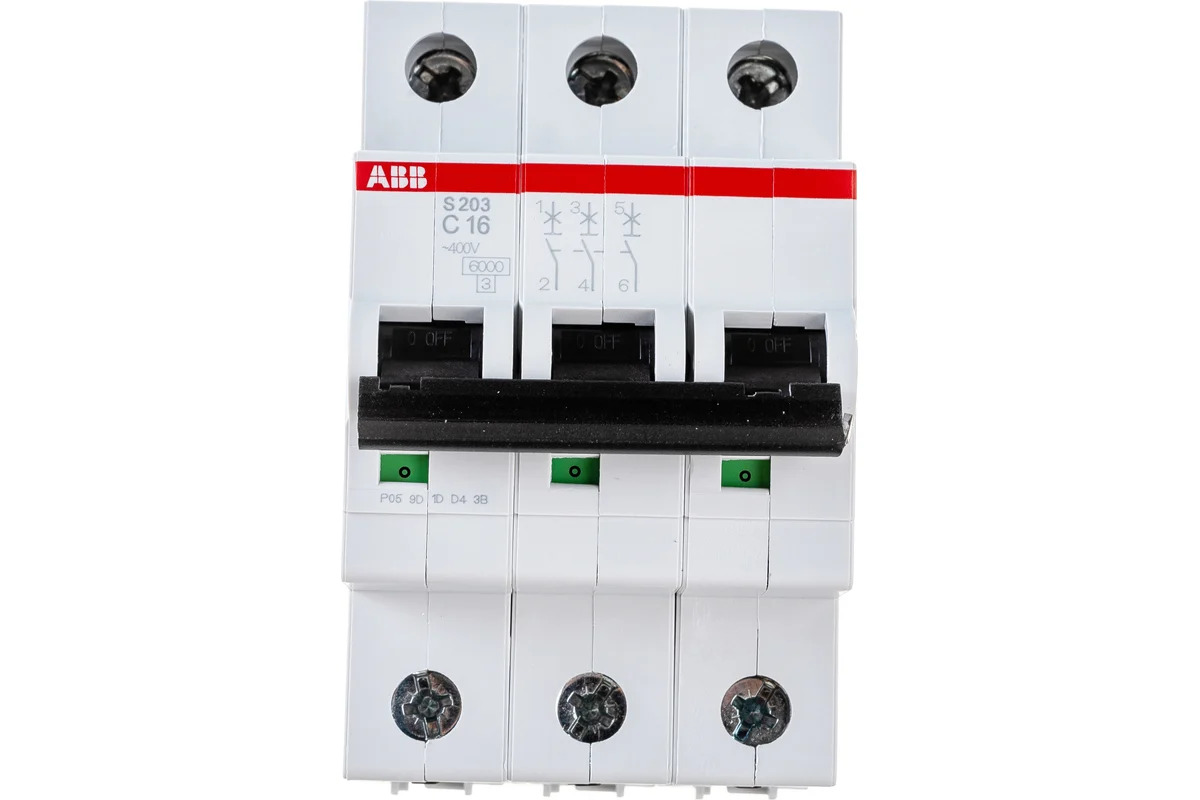 Автоматический выключатель ABB   3п C 16А 6кА S203 C16  2CDS253001R0164