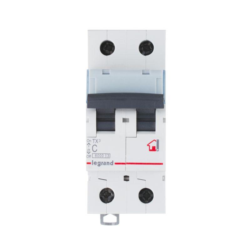 Выключатель автоматический модульный 2п C 16А 6кА TX3 6000 2мод. 230/400В Leg 404042