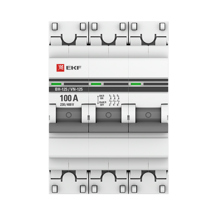 Выключатель нагрузки 3п 100А ВН-125 PROxima EKF SL125-3-100-pro