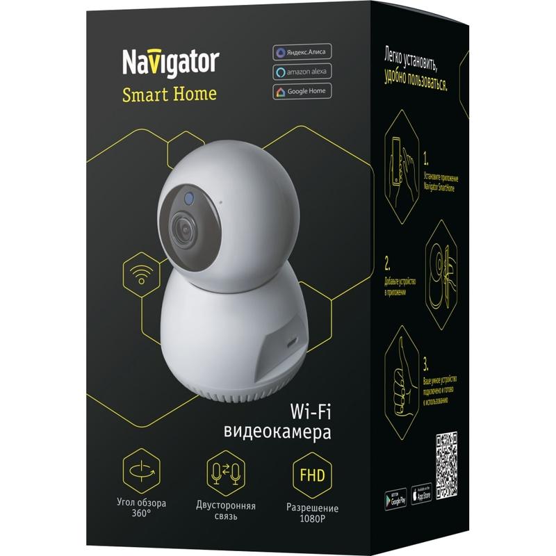 Видеокамера 14 546 Smart Home NSH-CAM-01-IP20-WiFi 360град. IP20 FHD Navigator 14546