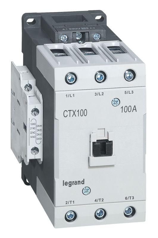 Контактор Legrand CTX-3 3P 100А 2НО 2HЗ~110В торц. зажим 416234